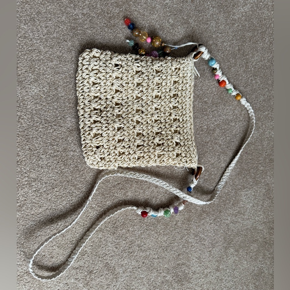 Cappelli Straworld: Strawlike Glass Beaded crossbody purse - Picture 2 of 4